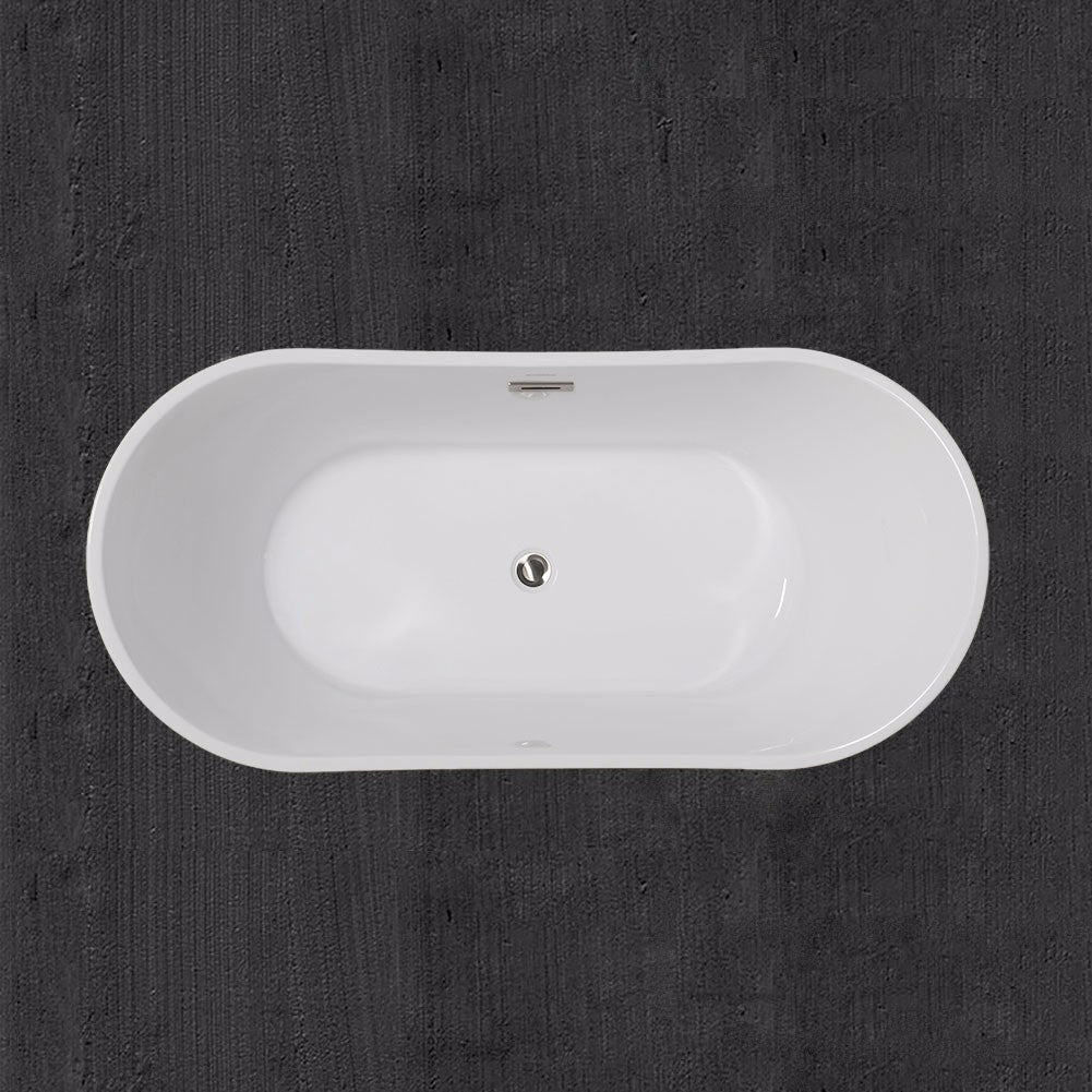 WOODBRIDGE B0016 59 Inch Acrylic Freestanding Soaking Bathtub