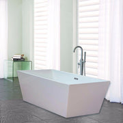 WOODBRIDGE 67" Acrylic Freestanding Bathtub Contemporary Soaking Tub with Drain & Overflow, B0003