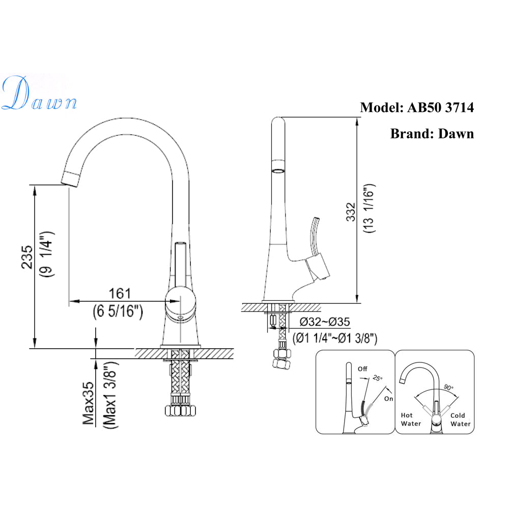 Dawn Single-Lever Bar Faucet AB50 3714