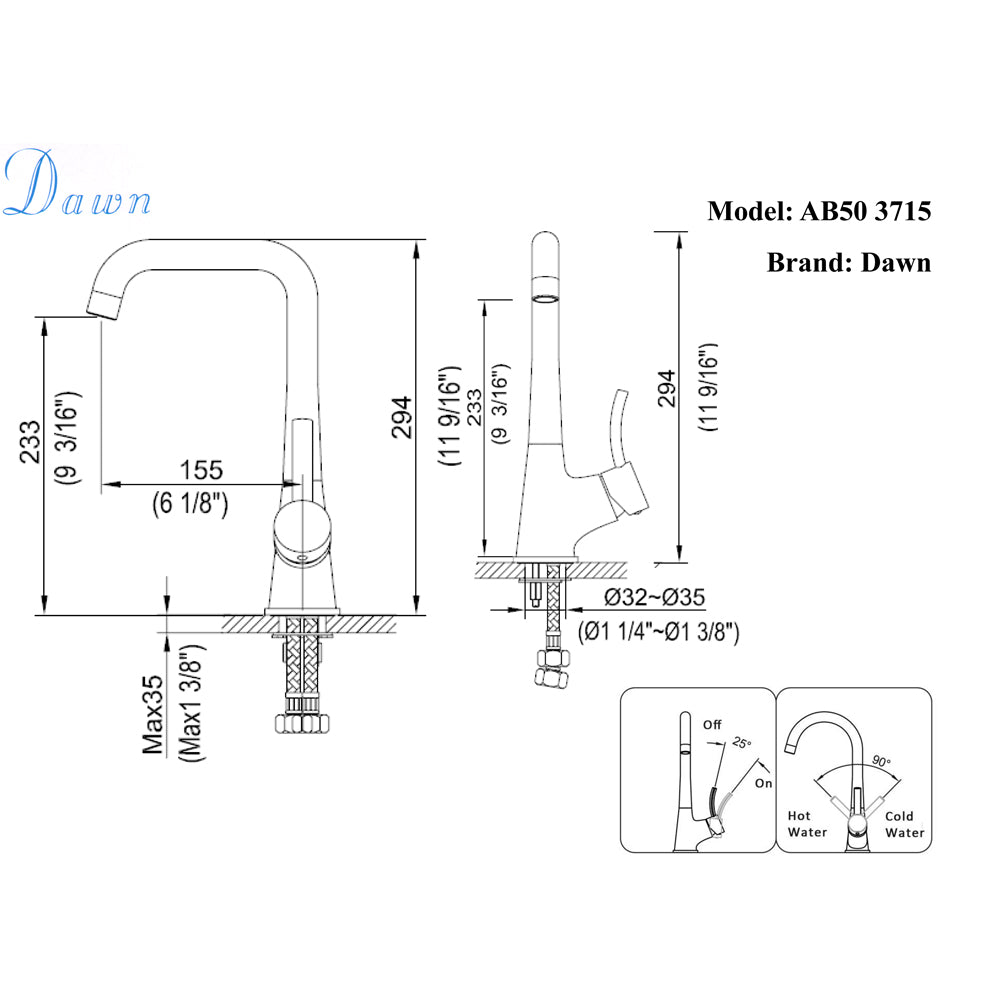 Dawn Single-Lever Bar Faucet AB50 3715