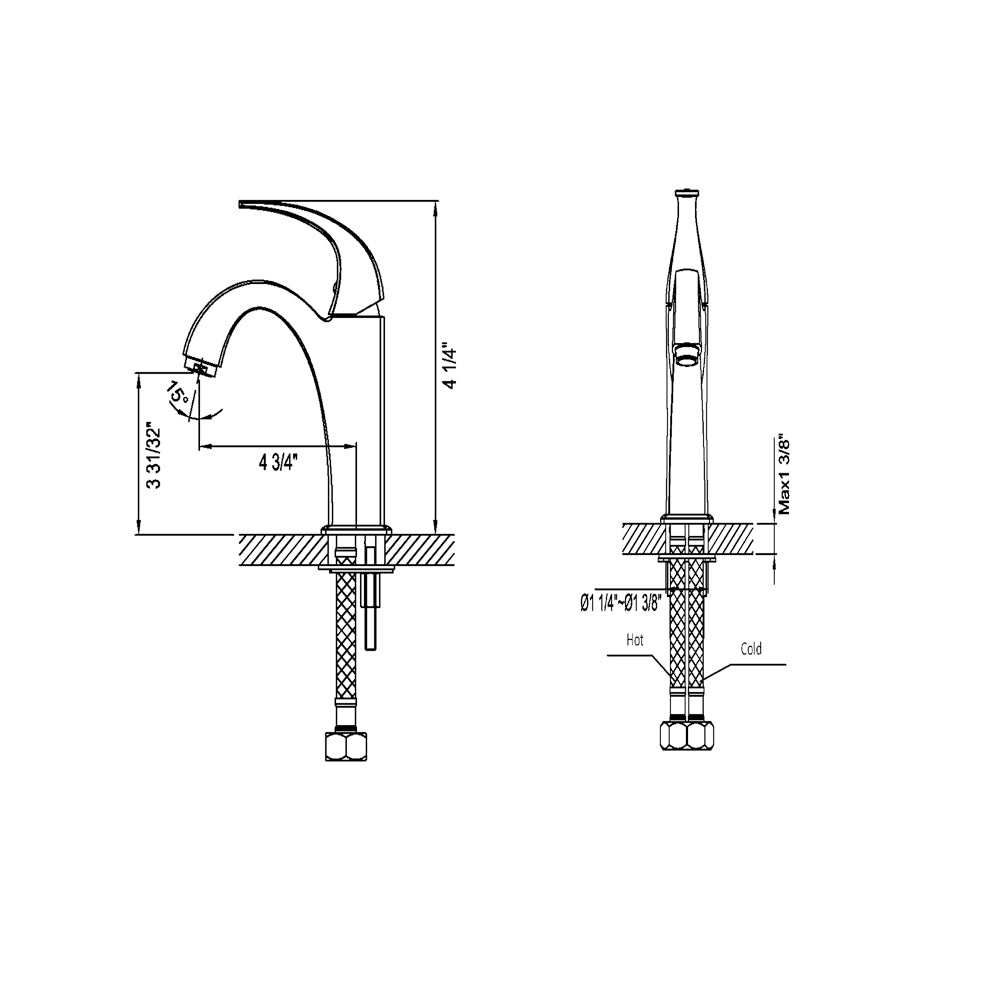 Dawn Single-lever lavatory faucet AB04 1275