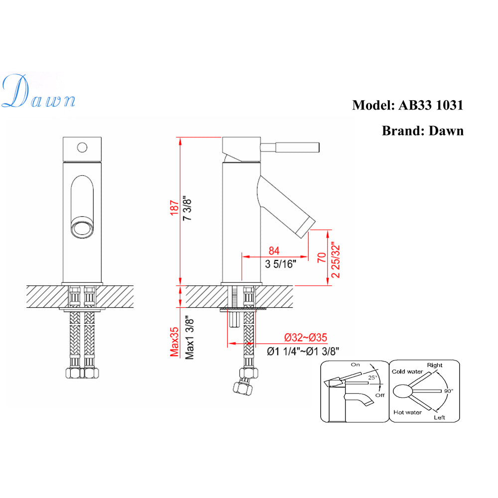 Dawn Single-Lever Lavatory Faucet AB33 1031