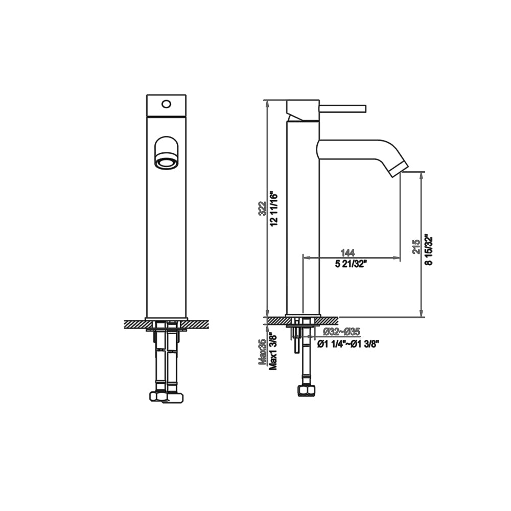Dawn Single-Lever Tall Lavatory Faucet AB37 1023