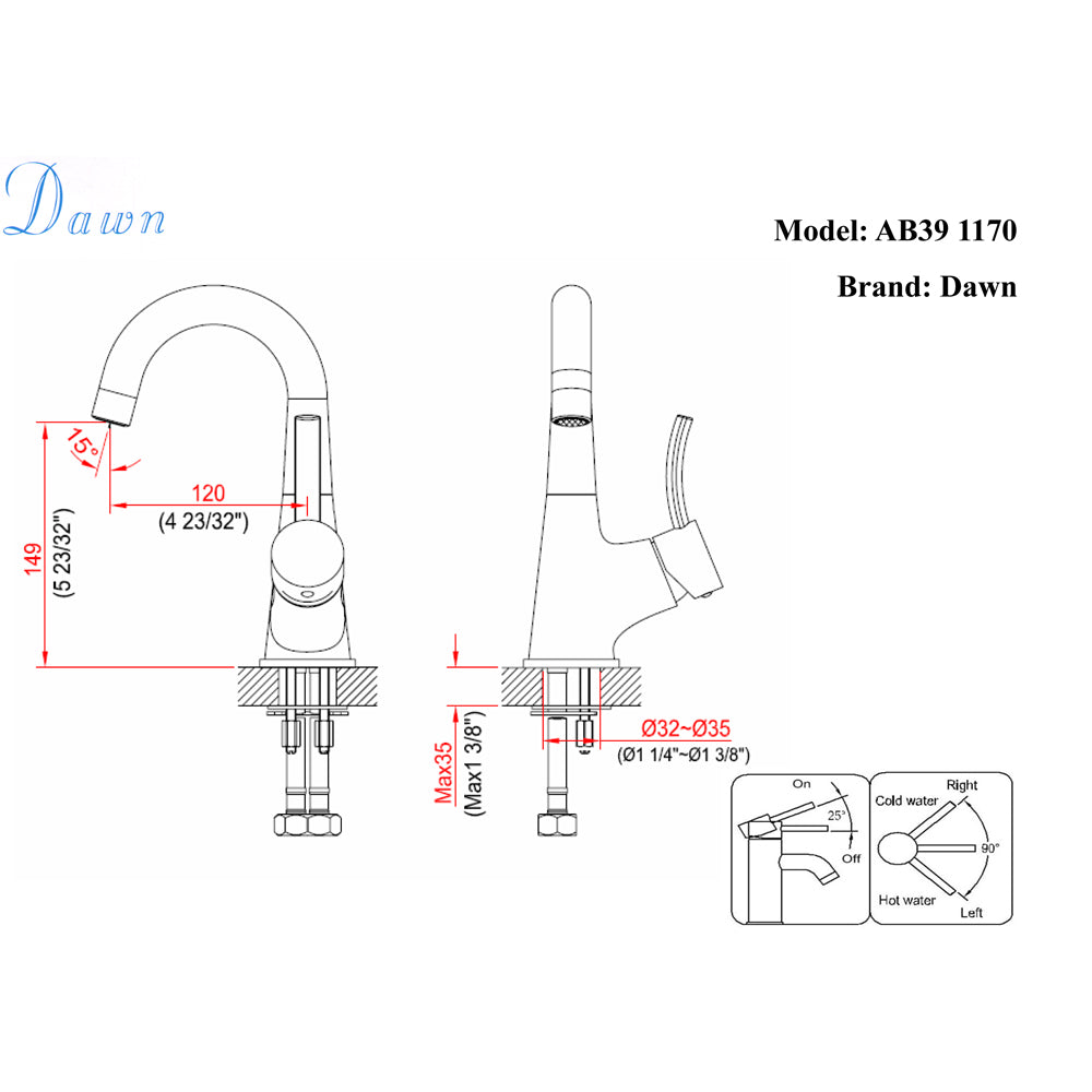 Dawn Single-Lever Lavatory Faucet AB39 1170