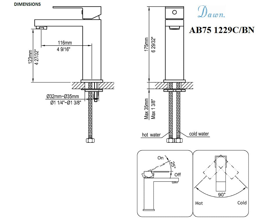Dawn Single-lever lavatory faucet AB75 1229