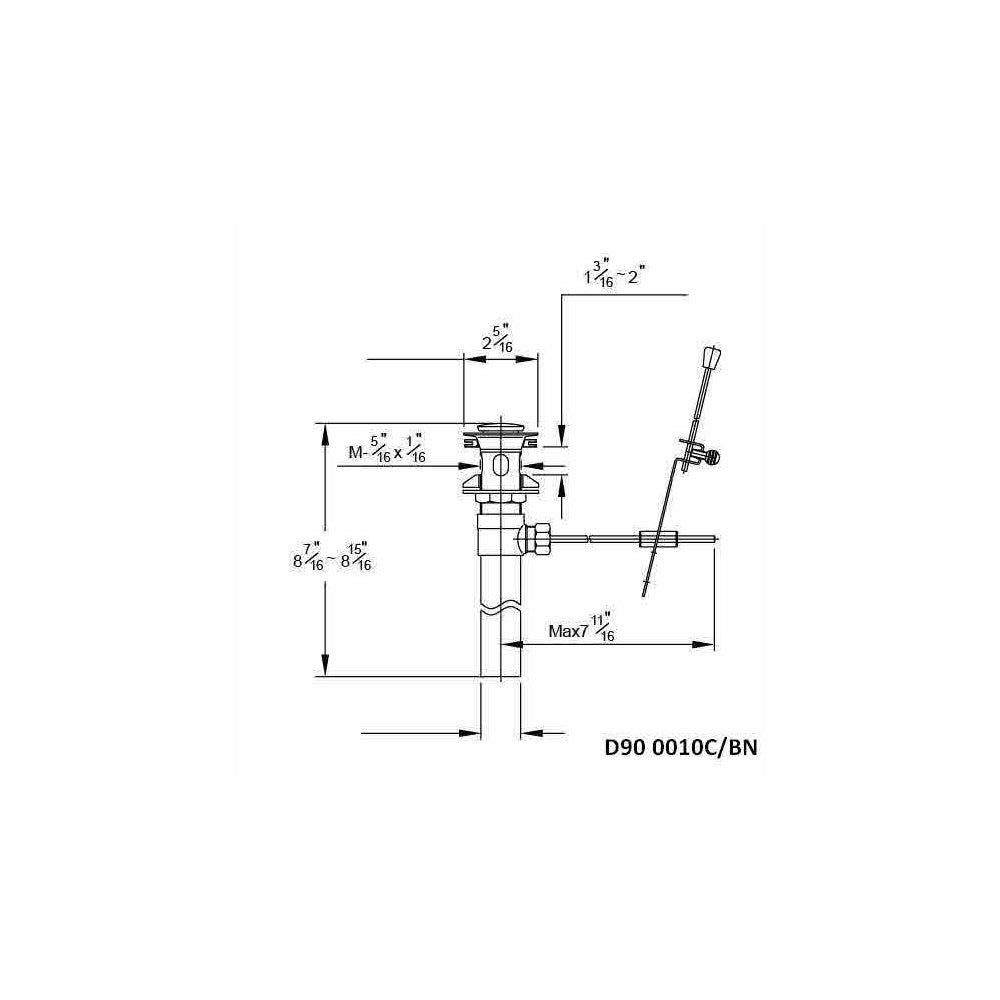 Dawn Standard Pop Up Drain with Lift Rod D90 0010