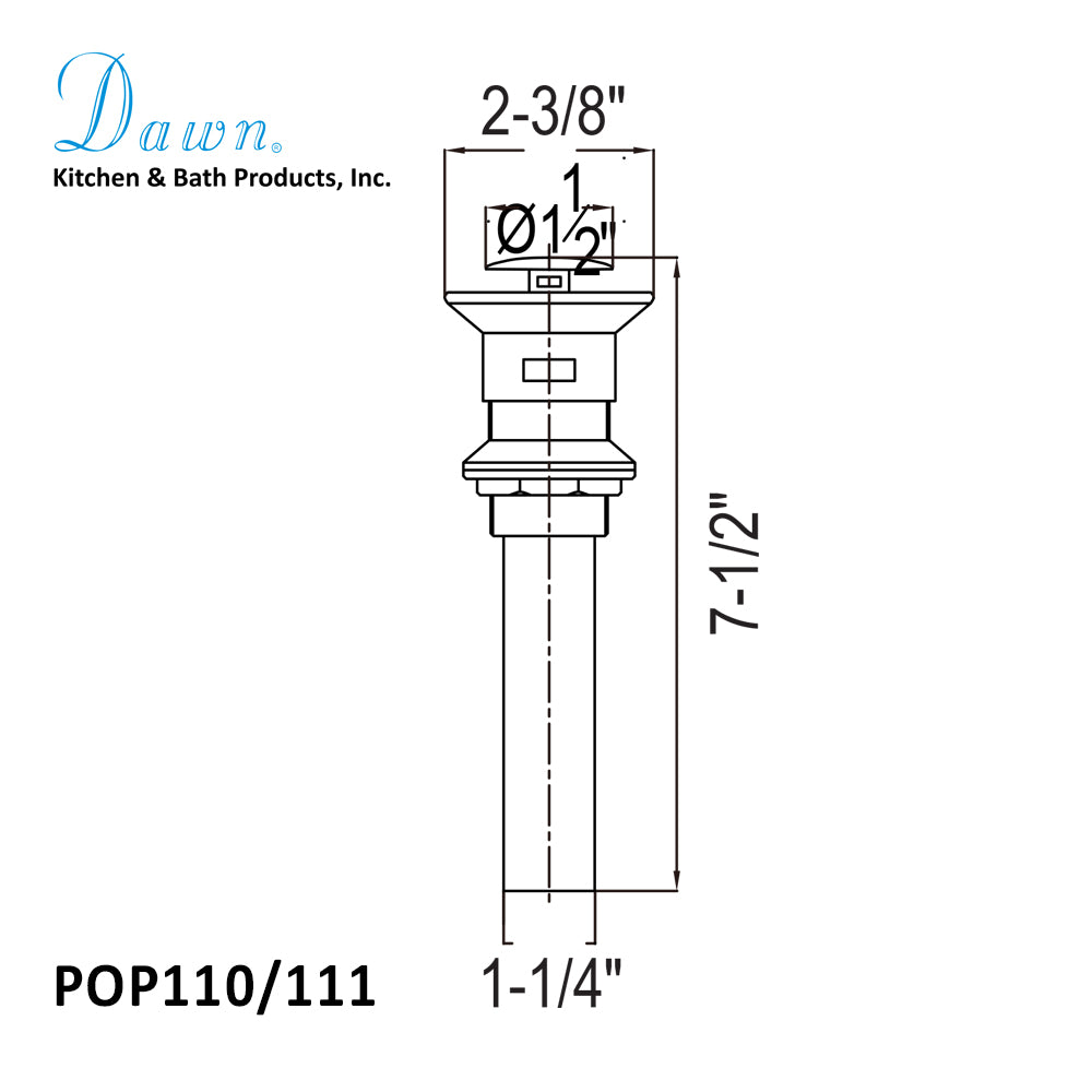 Dawn Pop-up drain for lavatory faucets
