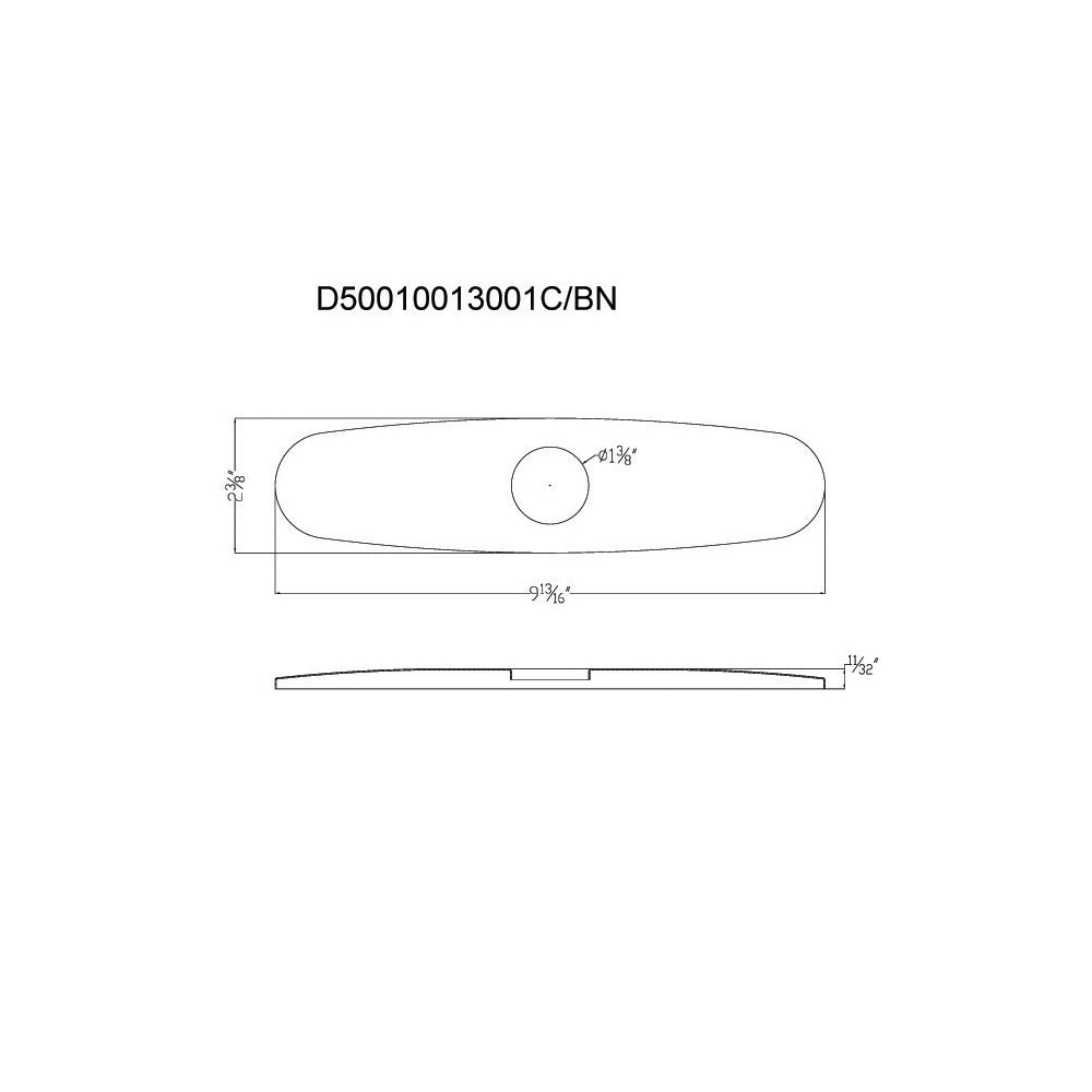 Dawn 10" Escutcheon for kitchen faucets, 1 hole D510013001