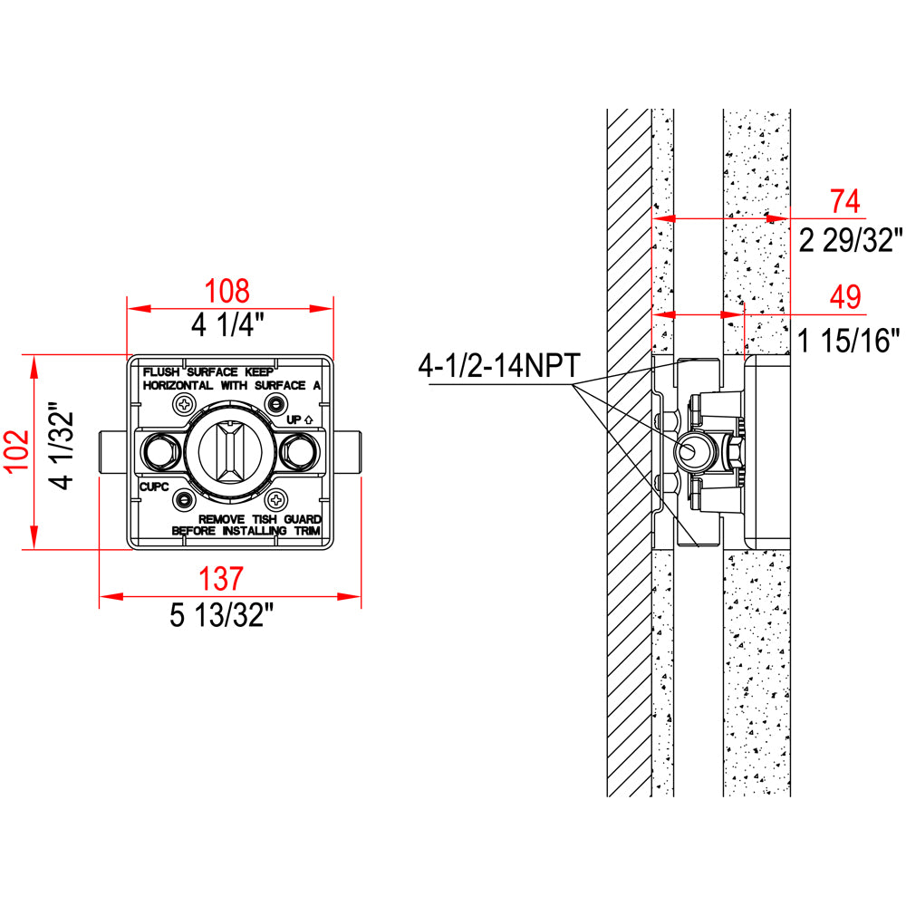 Dawn Pressure Balancing Shower Valve (Shower Only) D1267200