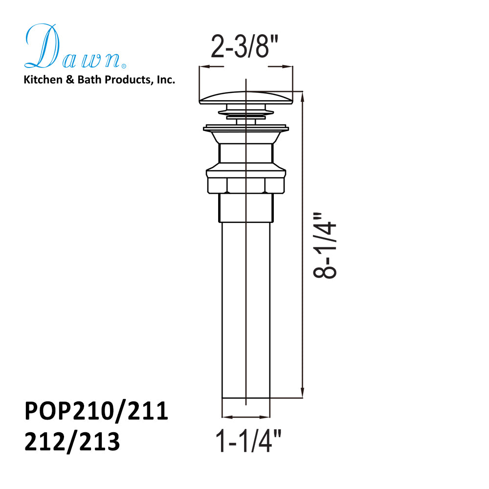 Dawn Vessel Sink Pop-Up Drain