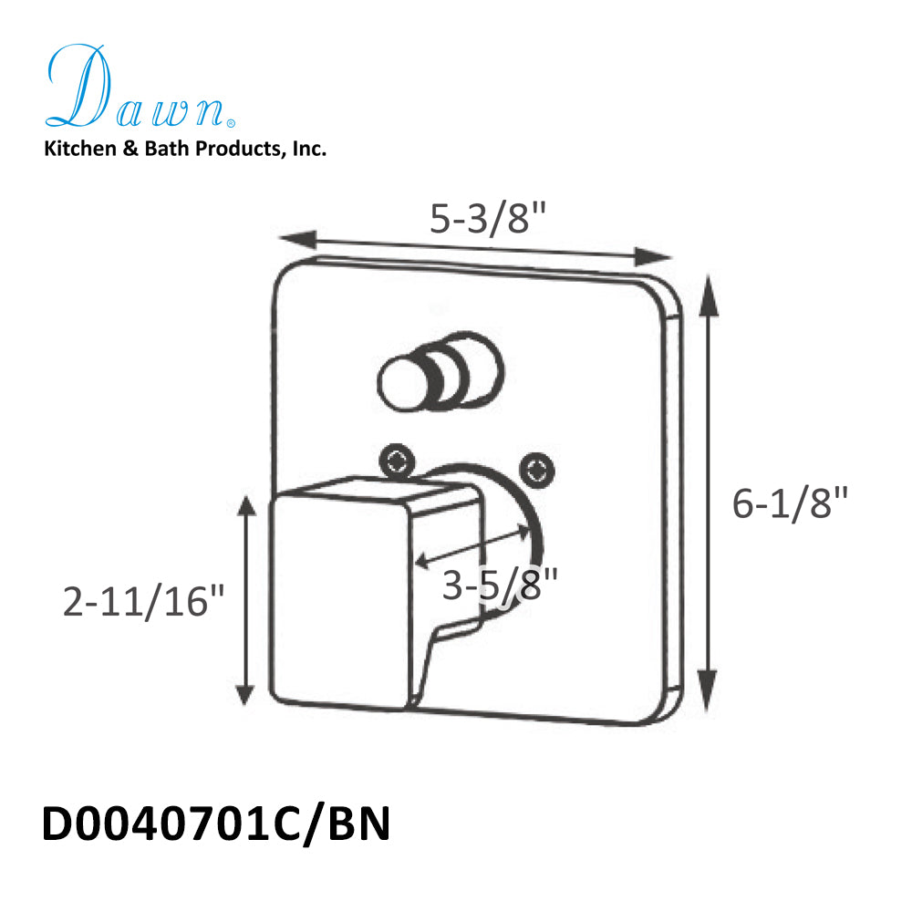 Dawn Pressure Balancing Diverter Valve Trim D0040701
