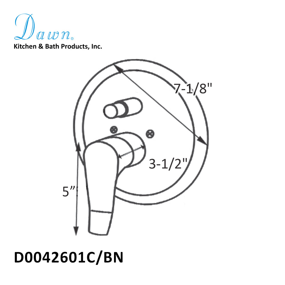 Dawn Pressure Balancing Diverter Valve Trim D0042601