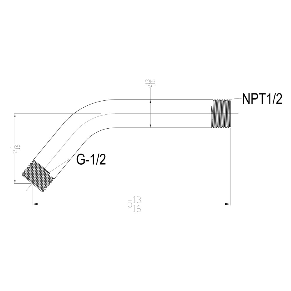 Dawn Shower arm and flange, 6" SRT010