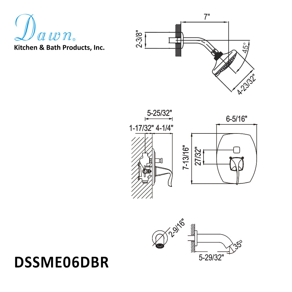 Dawn Mesa Verde Shower Set DSSME06DBR