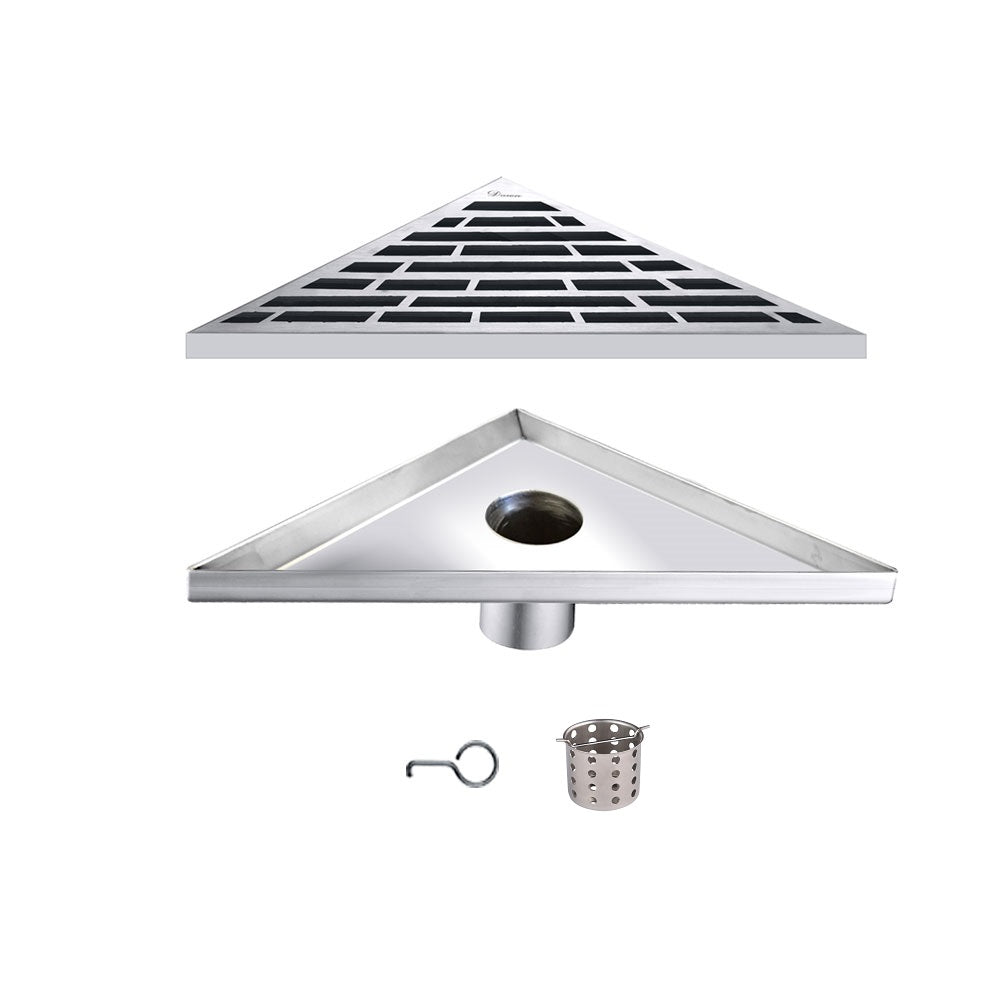 Dawn Shower triangle drain-14G, 304type stainless steel, 14"Lx10"Wx3-1/8"D TAN131004