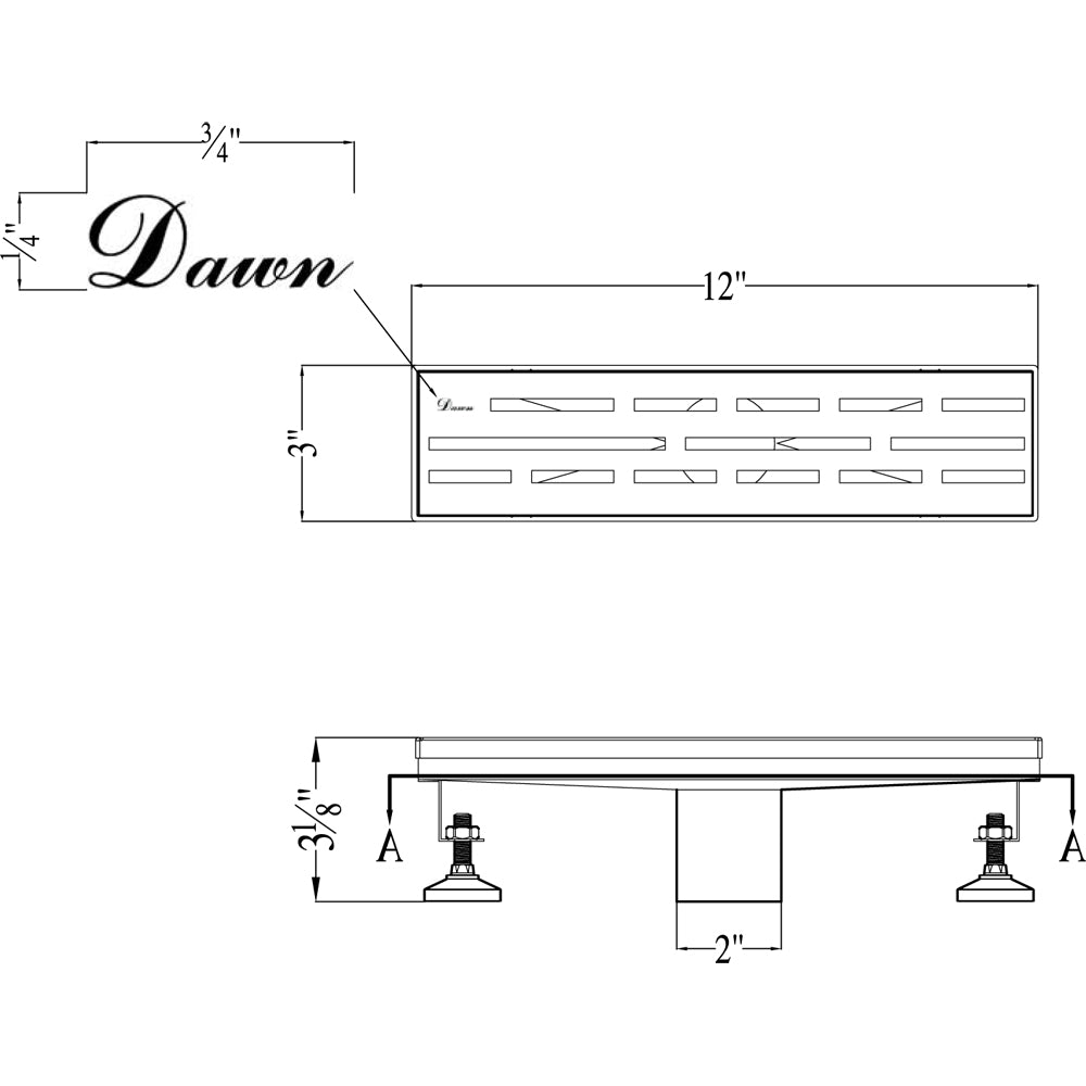 Dawn Amazon River Series 12" Shower Drain LAN120304