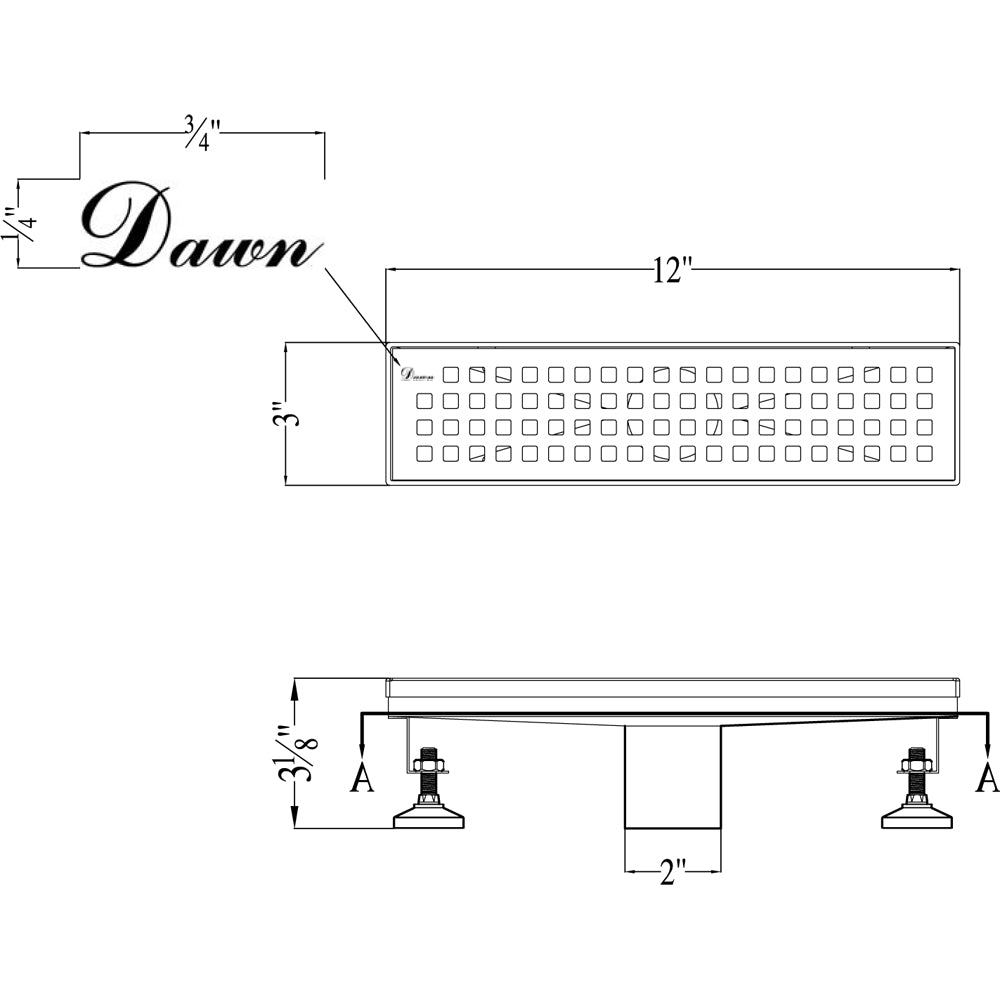 Dawn Brisbane River Series 12" Shower Drain LBE120304