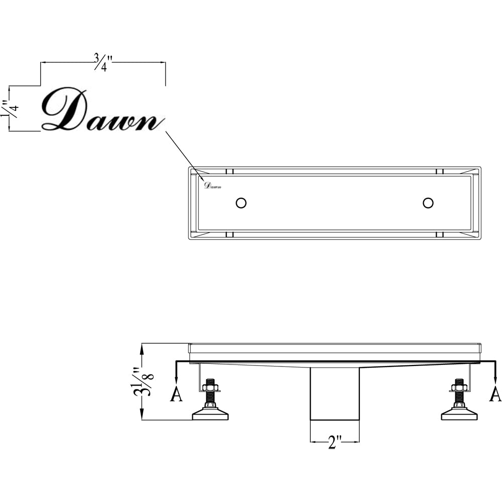 Dawn Shower linear drain-18G, 304type stainless steel LCO120304