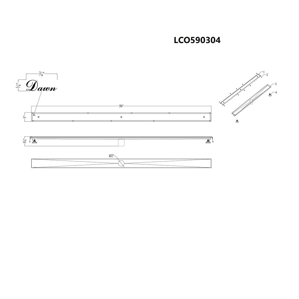 Dawn Colorado River Series Tile Insert 59" LCO590304