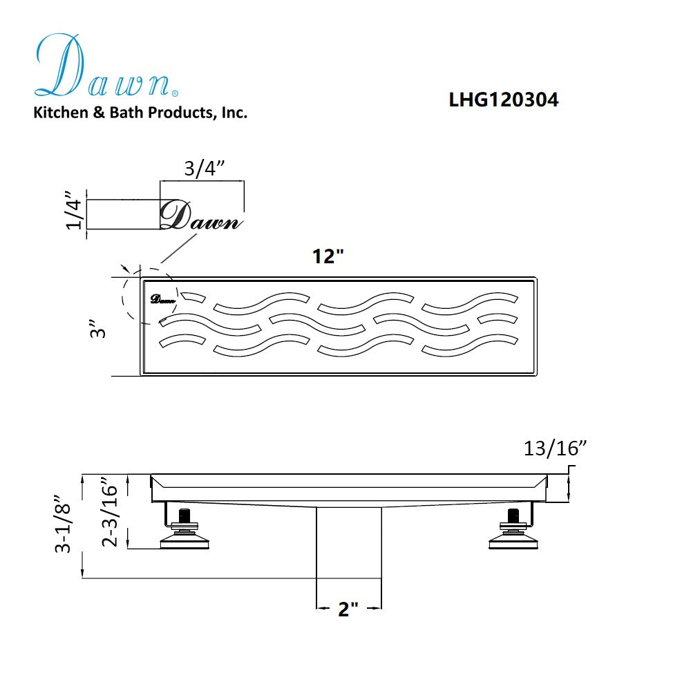 Dawn Heilongjiang Series 12" Shower Drain LHG120304