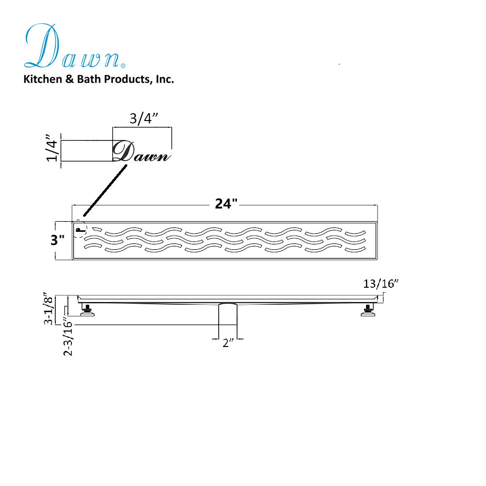 Dawn Heilongjiang Series 24" Shower Drain LHG240304
