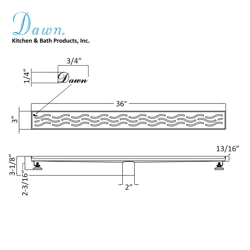 Dawn Heilongjiang Series 36" Shower Drain LHG360304