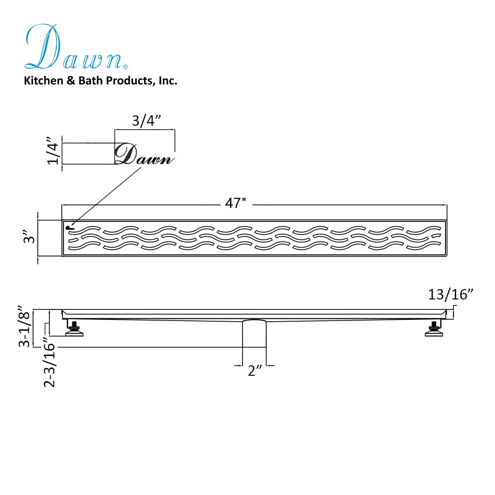Dawn Heilongjiang Series 47" Shower Drain LHG470304