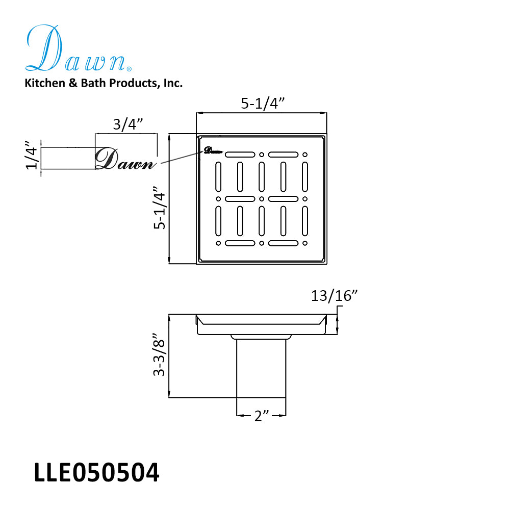 Dawn The Loire River In France 5-1/4"L x 5-1/4"W x 3-1/8"D Shower Drain LLE050504