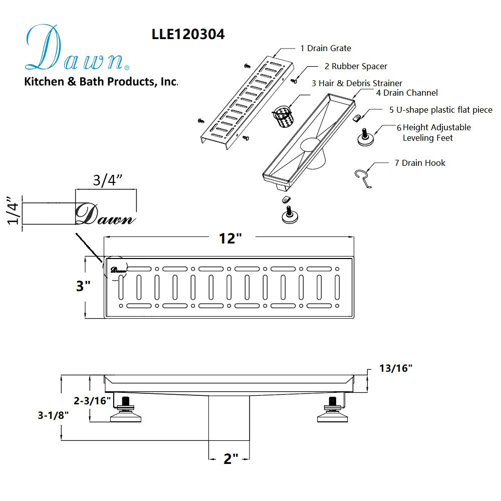 Dawn The Loire River In France 12" Shower Drain LLE120304