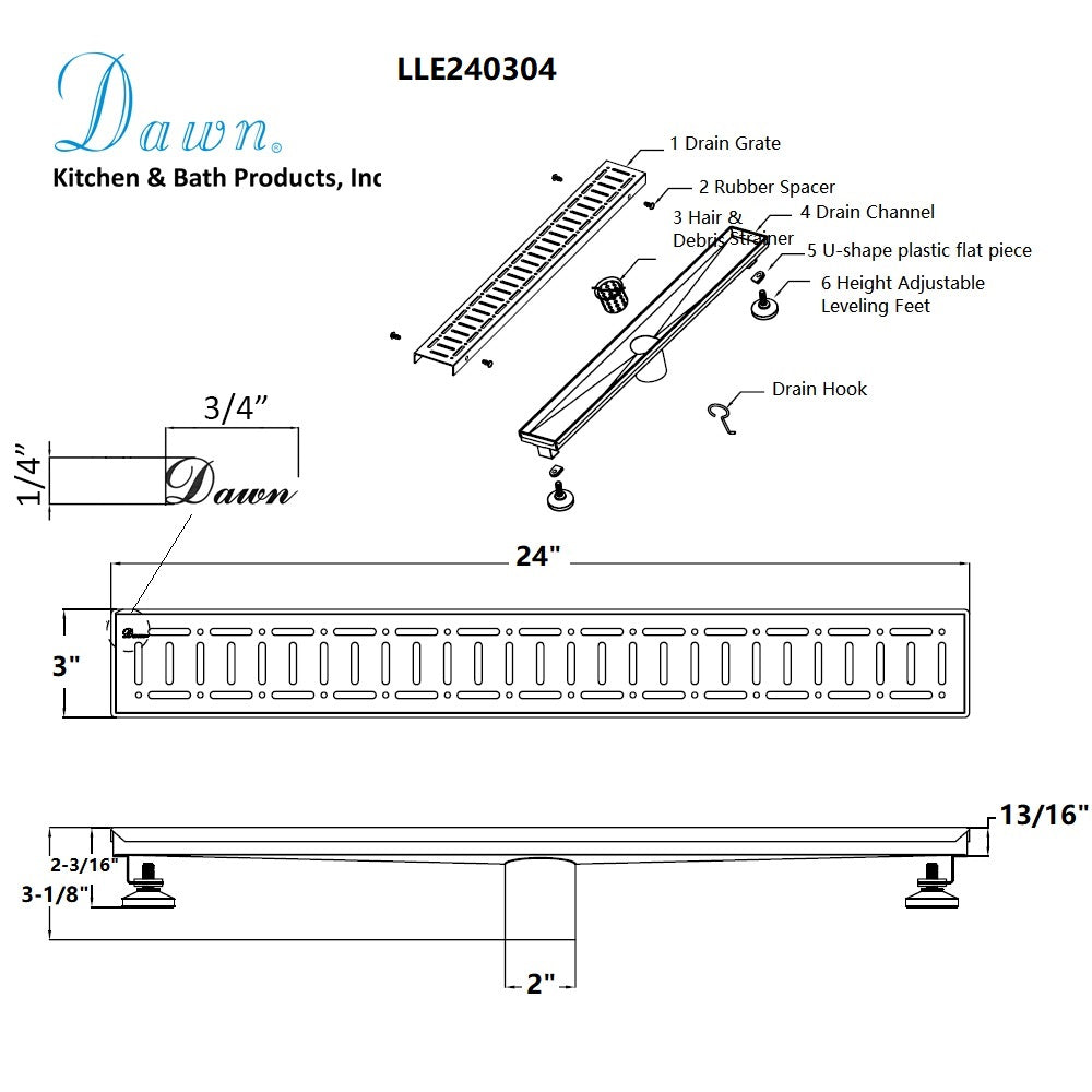 Dawn The Loire River In France 24" Shower Drain LLE240304