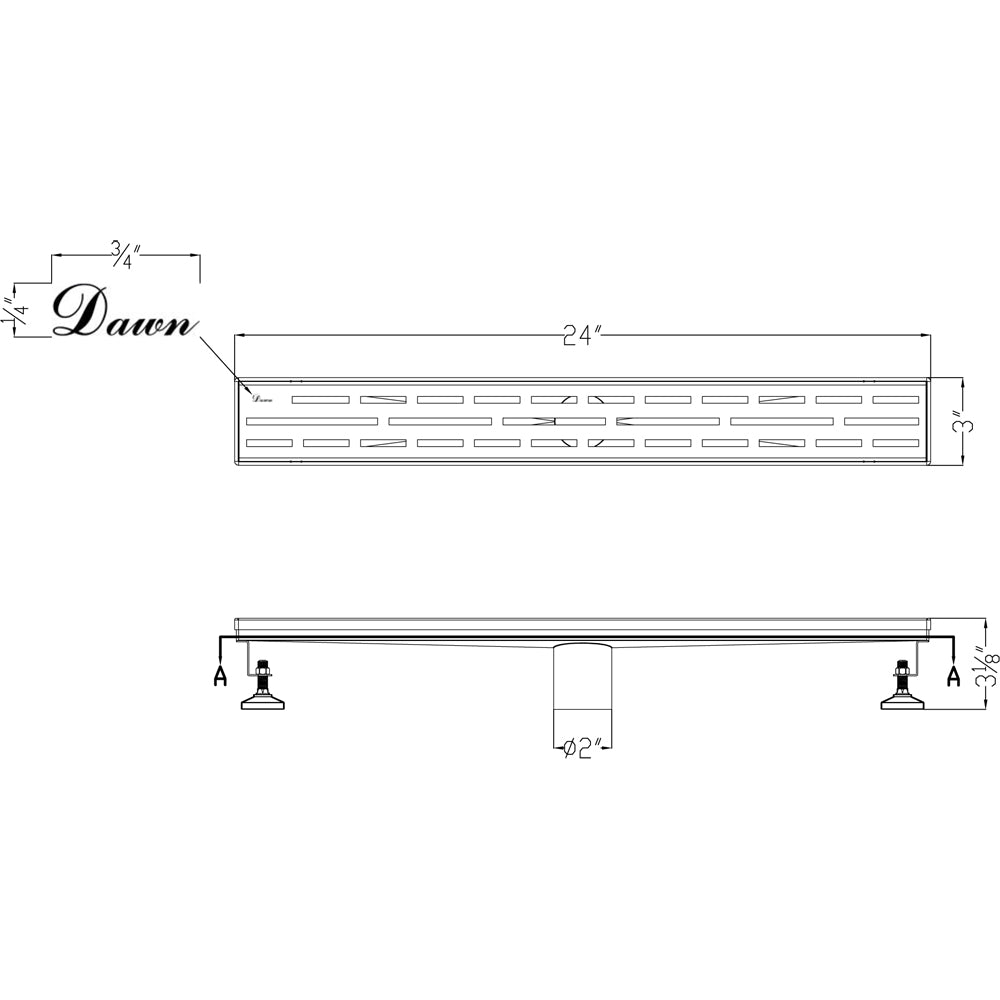 Dawn Amazon River Series 24" Shower Drain LAN240304