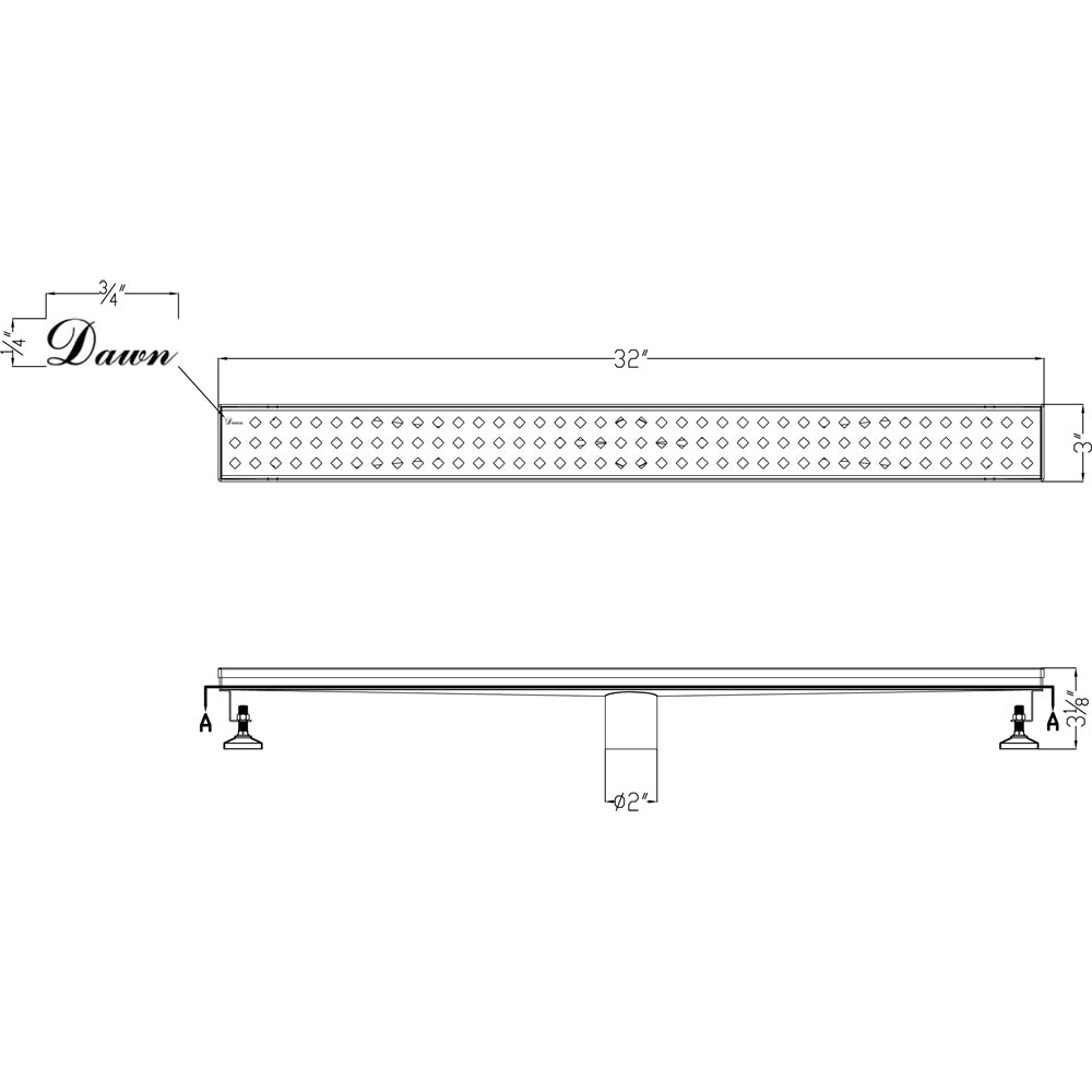 Dawn Mississippi River Series 32" Shower Drain LMI320304