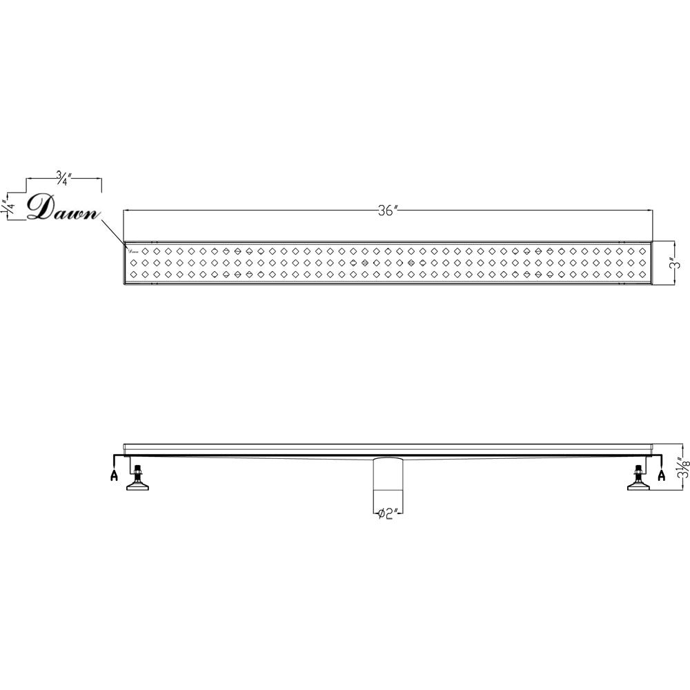 Dawn Mississippi River Series 36" Shower Drain LMI360304