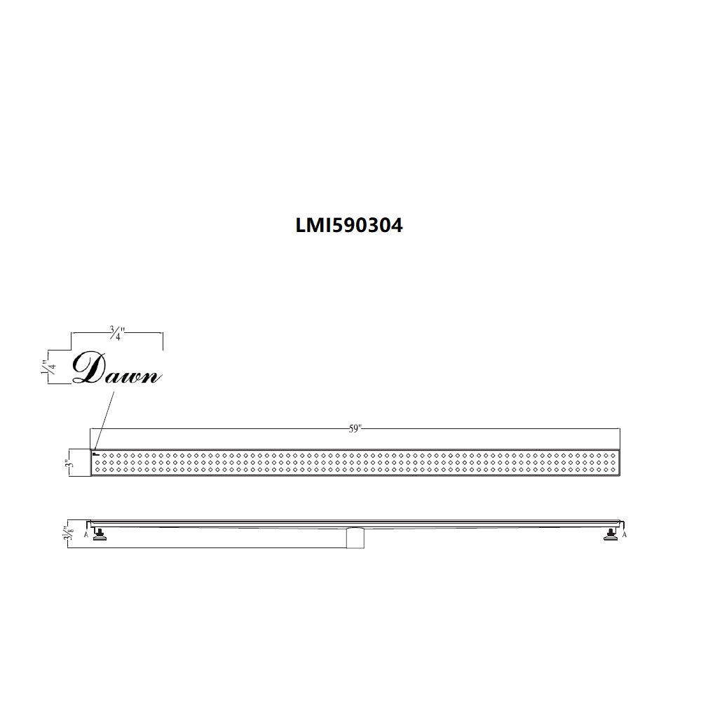 Dawn Mississippi River Series 59" Shower Drain LMI590304