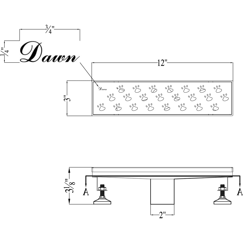 Dawn Memuru River Series 12" Shower Drain LMU120304