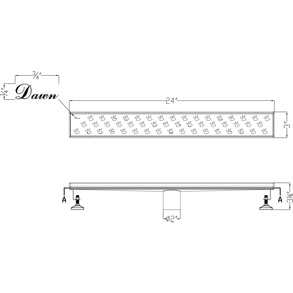 Dawn Memuru River Series 24" Shower Drain LMU240304