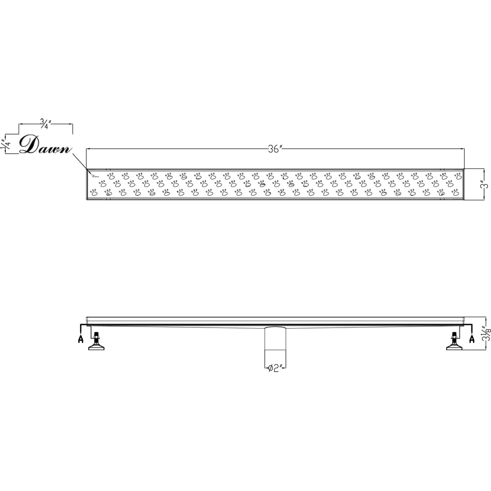 Dawn Memuru River Series 36" Shower Drain LMU360304