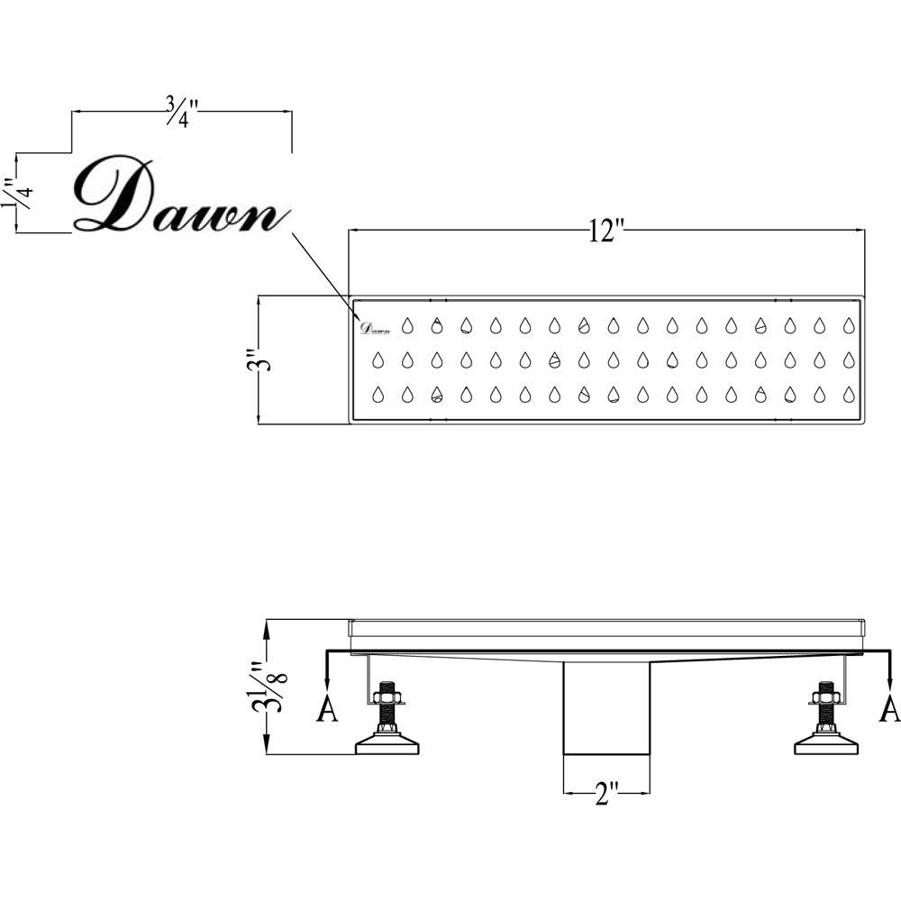 Dawn Nile River Series 12" Shower Drain LNE120304