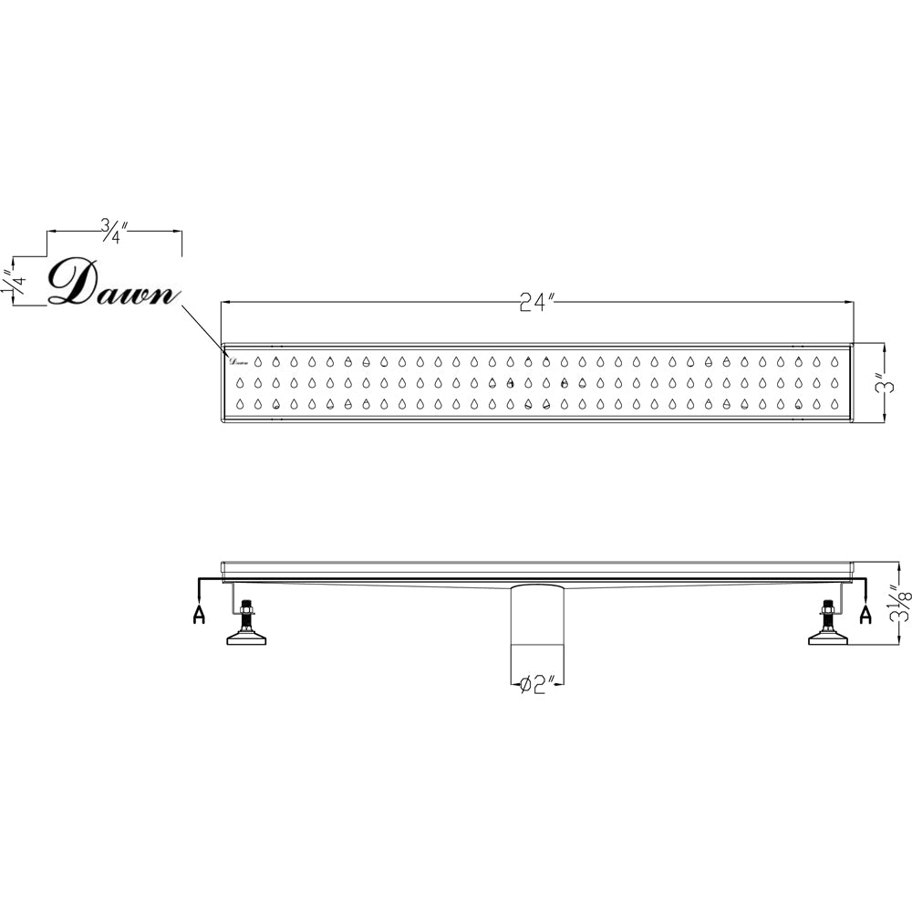 Dawn Nile River Series 24" Shower Drain LNE240304