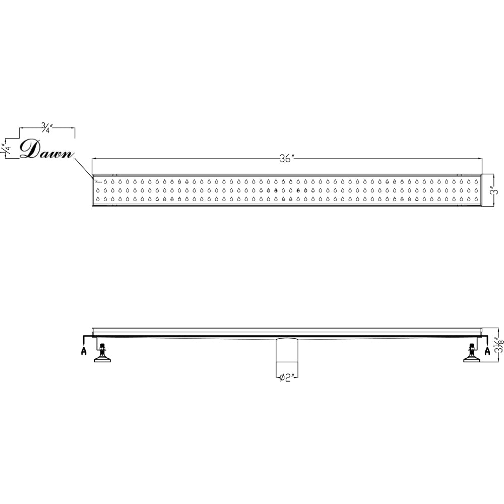Dawn Nile River Series 36" Shower Drain LNE360304