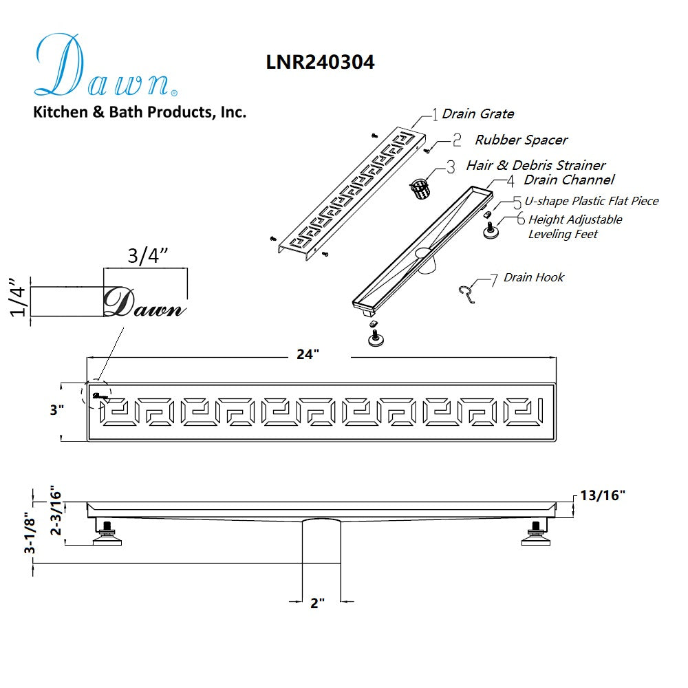 Dawn The River Niger In Mali 24" Shower Drain LNR240304