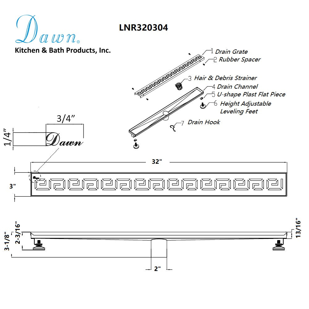 Dawn The River Niger In Mali 32" Shower Drain LNR320304