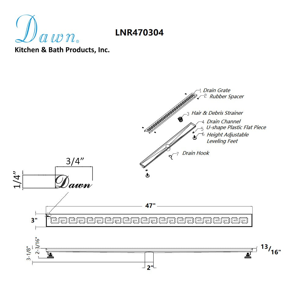 Dawn The River Niger In Mali 47" Shower Drain LNR470304