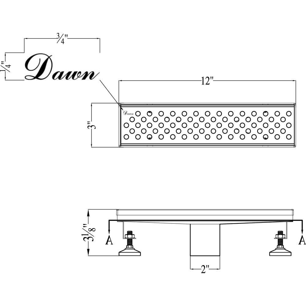Dawn Rhone River Series 12" Shower Drain LRE120304