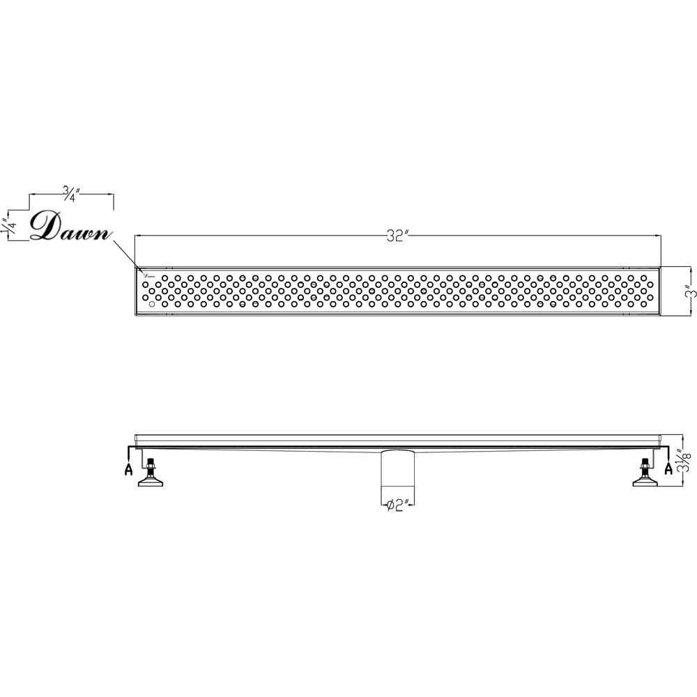 Dawn Rhone River Series 32" Shower Drain LRE320304
