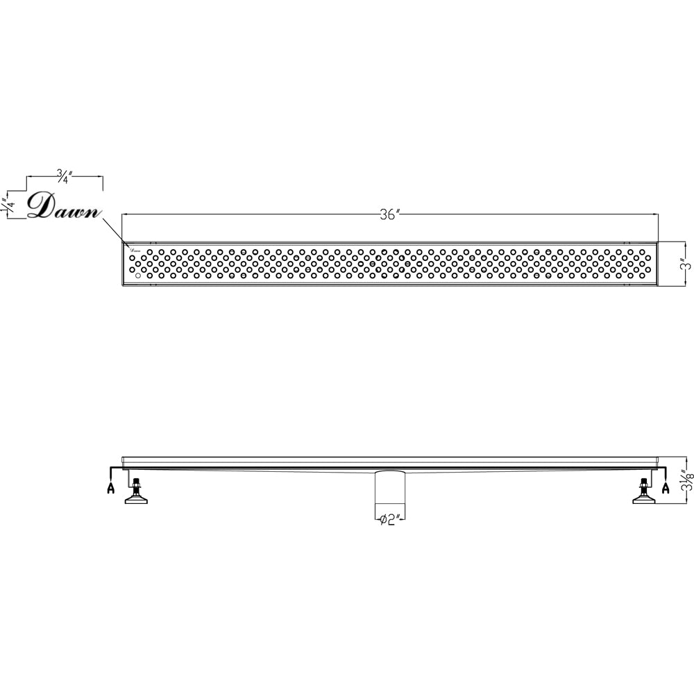 Dawn Rhone River Series 36" Shower Drain LRE360304