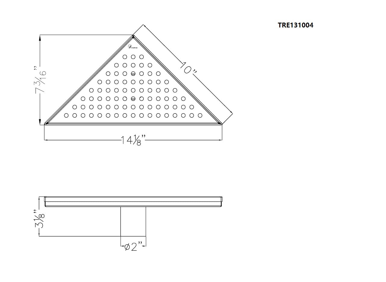 Dawn Rhone River Series TRE131004 Triangle Drain Shower Drain