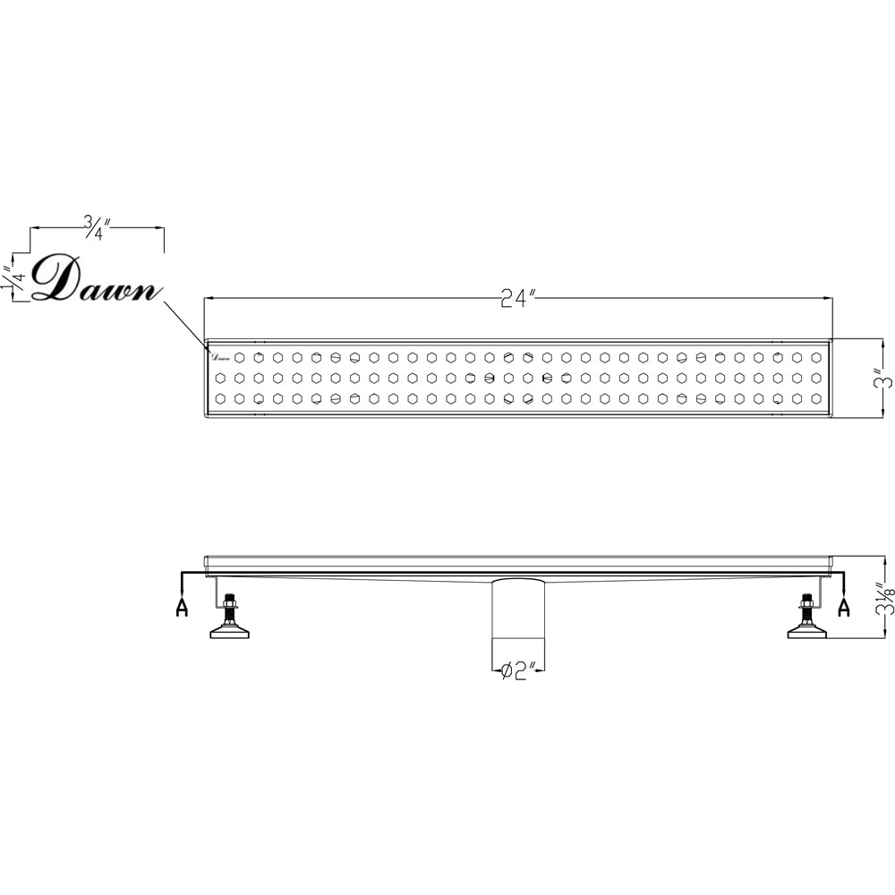 Dawn Thames River Series 24" Shower Drain LTS240304
