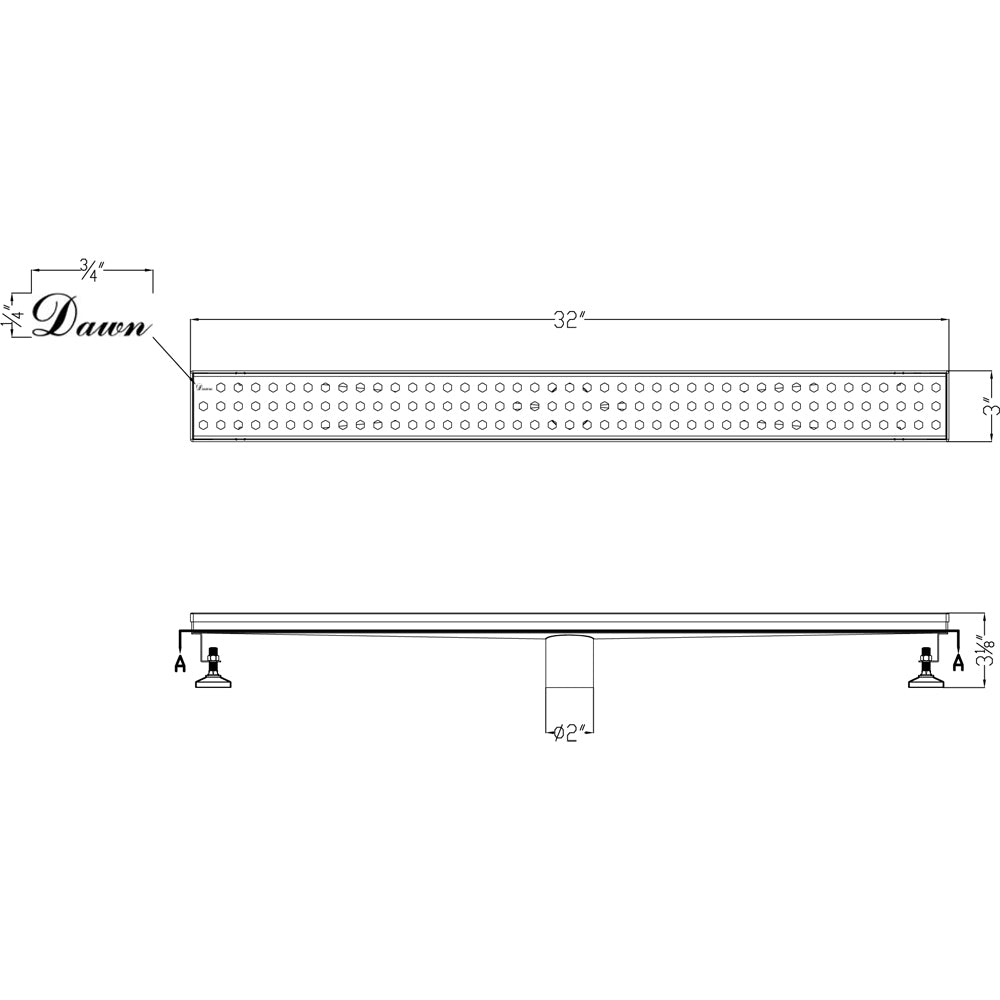 Dawn Thames River Series 32" Shower Drain LTS320304