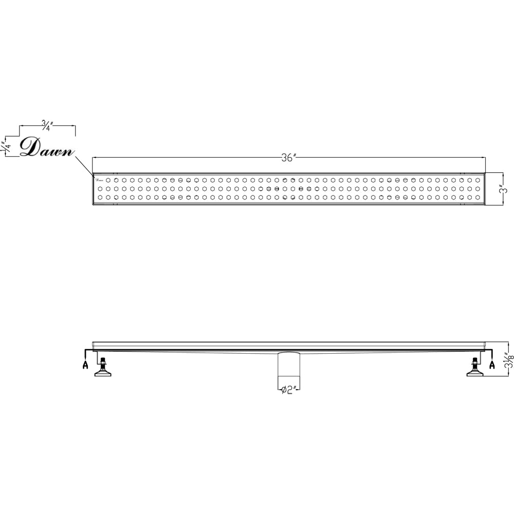 Dawn Thames River Series 36" Shower Drain LTS360304
